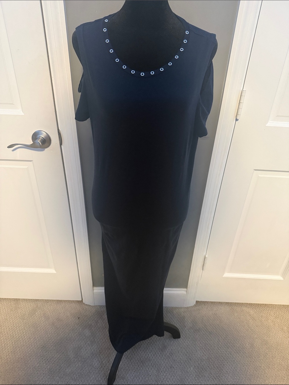 Michael Kors Cold Shoulder Navy Knit Dress